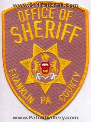 Franklin County Sheriff
Thanks to EmblemAndPatchSales.com for this scan.
Keywords: pennsylvania office of