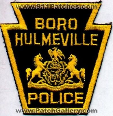 Hulmeville Boro Police
Thanks to EmblemAndPatchSales.com for this scan.
Keywords: pennsylvania borough