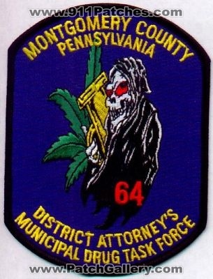 Montgomery County District Attorney's Municipal Drug Task Force
Thanks to EmblemAndPatchSales.com for this scan.
Keywords: pennsylvania attorneys