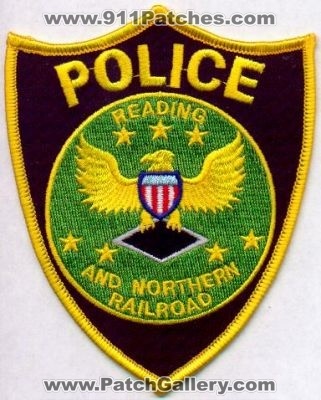 Reading and Northern Railroad Police
Thanks to EmblemAndPatchSales.com for this scan.
Keywords: pennsylvania