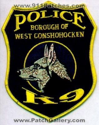 West Conshohocken Boro Police K-9
Thanks to EmblemAndPatchSales.com for this scan.
Keywords: pennsylvania k9