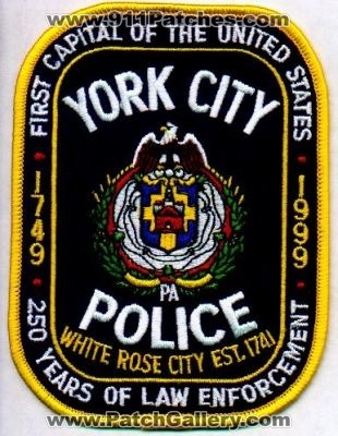 York City Police 250 Years
Thanks to EmblemAndPatchSales.com for this scan.
Keywords: pennsylvania