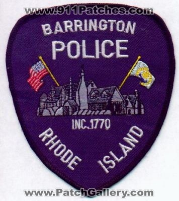 Barrington Police
Thanks to EmblemAndPatchSales.com for this scan.
Keywords: rhode island