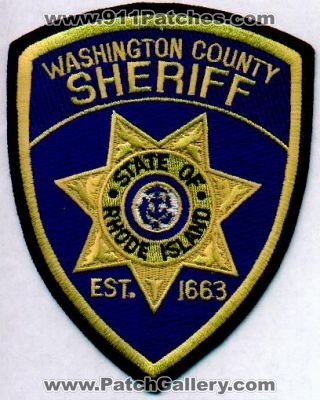 Washington County Sheriff
Thanks to EmblemAndPatchSales.com for this scan.
Keywords: rhode island