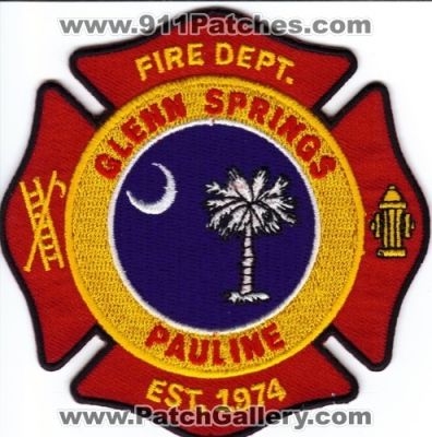 Glenn Springs Pauline Fire Department (South Carolina)
Thanks to Brian Wall for this scan.
Keywords: dept.