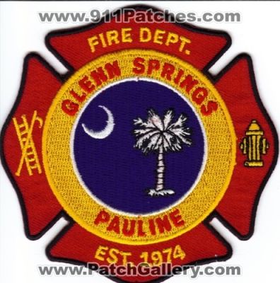 Glenn Springs Pauline Fire Department (South Carolina)
Thanks to Brian Wall for this scan.
Keywords: dept.