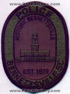 Bennettsville Police
Thanks to EmblemAndPatchSales.com for this scan.
Keywords: south carolina