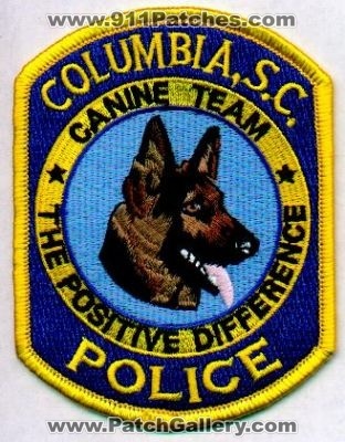 Columbia Police Canine Team
Thanks to EmblemAndPatchSales.com for this scan.
Keywords: south carolina k-9 k9