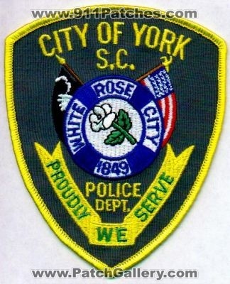 York Police Dept
Thanks to EmblemAndPatchSales.com for this scan.
Keywords: south carolina department city of