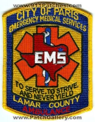 Paris Emergency Medical Services Lamar County Ambulance (Texas)
Scan By: PatchGallery.com
Keywords: ems city of