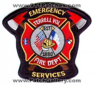Terrell Volunteer Fire Department Emergency Services Patch (Texas)
[b]Scan From: Our Collection[/b]
[b]Patch Made By: 911Patches.com[/b]
Keywords: vol. dept.