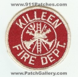 Killeen Fire Dept
Thanks to PaulsFirePatches.com for this scan.
Keywords: texas department