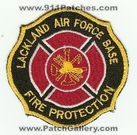 Lackland Air Force Base Fire Protection
Thanks to PaulsFirePatches.com for this scan.
Keywords: texas afb usaf