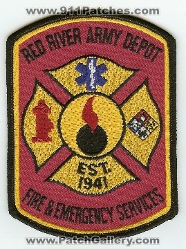 Red River Army Depot Fire & Emergency Services
Thanks to PaulsFirePatches.com for this scan.
Keywords: texas us