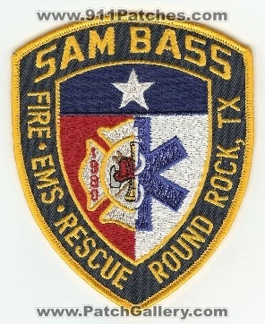 Sam Bass Fire EMS Rescue
Thanks to PaulsFirePatches.com for this scan.
Keywords: texas round rock