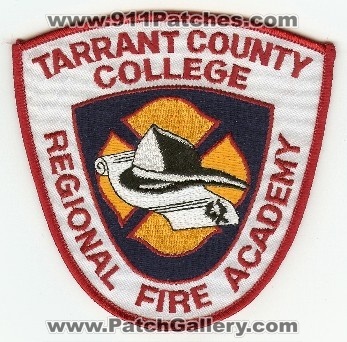Tarrant County College Regional Fire Academy
Thanks to PaulsFirePatches.com for this scan.
Keywords: texas