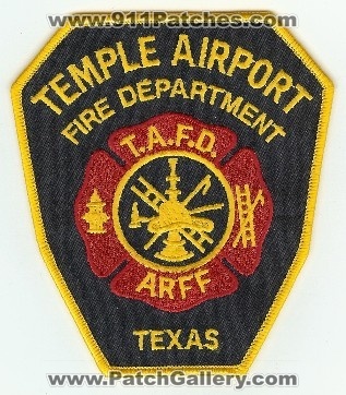 Temple Airport Fire Department
Thanks to PaulsFirePatches.com for this scan.
Keywords: texas t.a.f.d. tafd cfr arff aircraft crash rescue
