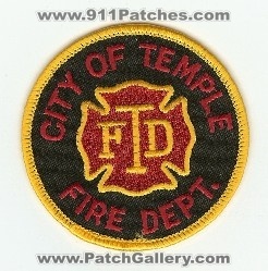 Temple Fire Dept
Thanks to PaulsFirePatches.com for this scan.
Keywords: texas department city of