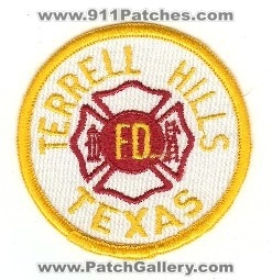 Terrell Hills FD
Thanks to PaulsFirePatches.com for this scan.
Keywords: texas fire department