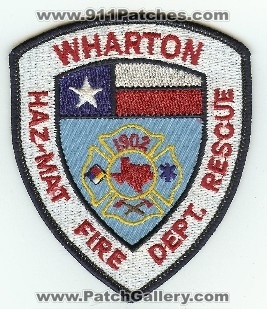 Wharton Fire Dept
Thanks to PaulsFirePatches.com for this scan.
Keywords: texas department haz mat hazmat rescue