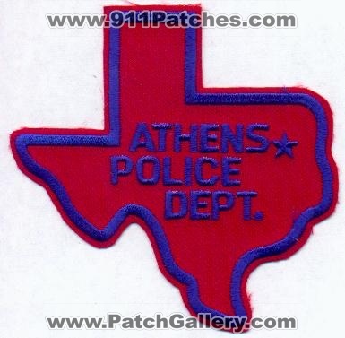 Athens Police Dept
Thanks to EmblemAndPatchSales.com for this scan.
Keywords: texas department