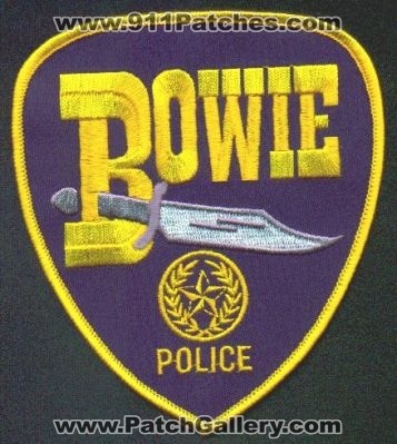 Bowie Police
Thanks to EmblemAndPatchSales.com for this scan.
Keywords: texas