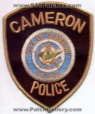 Cameron Police
Thanks to EmblemAndPatchSales.com for this scan.
Keywords: texas city of