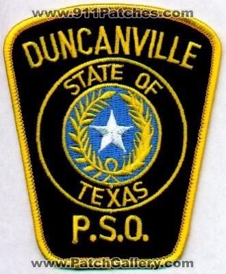 Duncanville P.S.O.
Thanks to EmblemAndPatchSales.com for this scan.
Keywords: texas pso