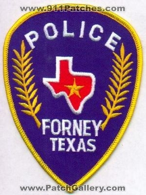 Forney Police
Thanks to EmblemAndPatchSales.com for this scan.
Keywords: texas