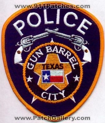 Gun Barrel City Police
Thanks to EmblemAndPatchSales.com for this scan.
Keywords: texas