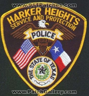 Harker Heights Police
Thanks to EmblemAndPatchSales.com for this scan.
Keywords: texas