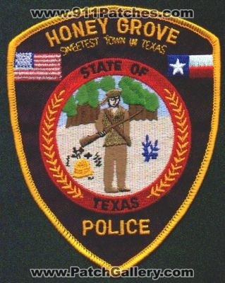 Honey Grove Police
Thanks to EmblemAndPatchSales.com for this scan.
Keywords: texas
