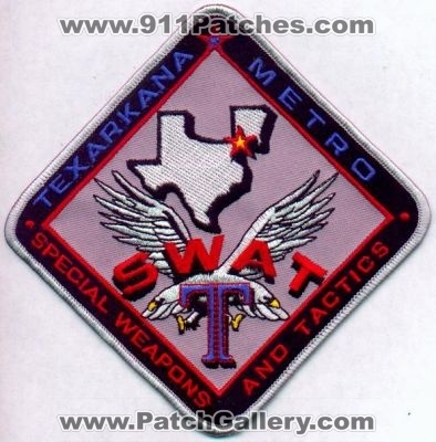 Texarkana Metro Police SWAT
Thanks to EmblemAndPatchSales.com for this scan.
Keywords: texas special weapons and tactics
