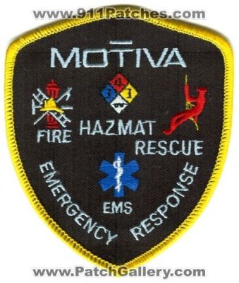 Motiva Refinery Emergency Response Team ERT Fire HazMat Rescue EMS Patch (Louisiana)
Scan By: PatchGallery.com
Keywords: department dept. haz-mat e.r.t. oil gas enterprises