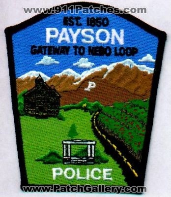 Payson Police
Thanks to EmblemAndPatchSales.com for this scan.
Keywords: utah