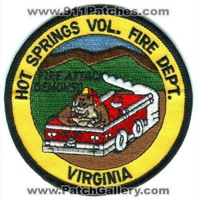 Hot Springs Volunteer Fire Department Patch (Virginia)
Scan By: PatchGallery.com
Keywords: vol. dept. taz fire attack demons!!