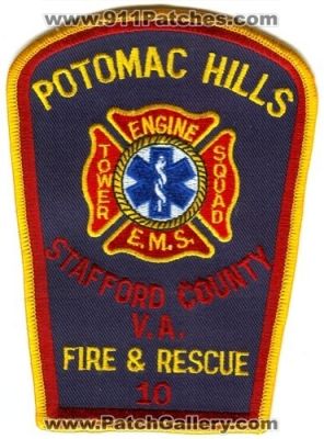 Potomac Hills Fire and Rescue 10 Engine Tower Squad EMS (Virginia)
Scan By: PatchGallery.com
Keywords: & stafford county v.a.