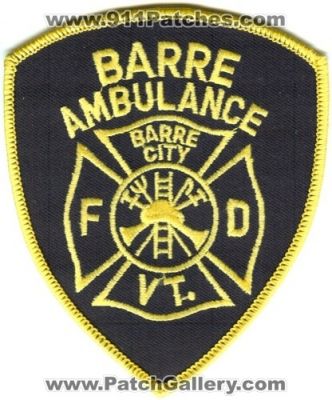 Barre City Fire Department Ambulance (Vermont)
Scan By: PatchGallery.com
Keywords: fd vt.