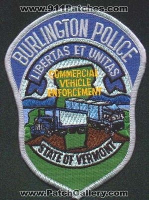 Burlington Police Commercial Vehicle Enforcement
Thanks to EmblemAndPatchSales.com for this scan.
Keywords: vermont