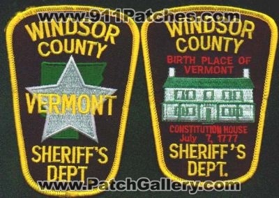 Windsor County Sheriff's Dept
Thanks to EmblemAndPatchSales.com for this scan.
Keywords: vermont sheriffs department
