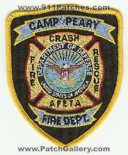 Camp Peary Fire Dept Crash Fire Rescue
Thanks to PaulsFirePatches.com for this scan.
Keywords: virginia department cfr arff aircraft dod department of defense afeta