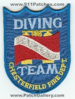 Chesterfield Fire Dept Diving Team
Thanks to PaulsFirePatches.com for this scan.
Keywords: virginia department