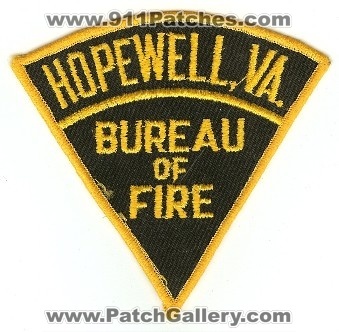 Hopewell Bureau of Fire
Thanks to PaulsFirePatches.com for this scan.
Keywords: virginia