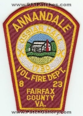 Annandale Vol Fire Dept
Thanks to PaulsFirePatches.com for this scan.
Keywords: virginia volunteer department fairfax county