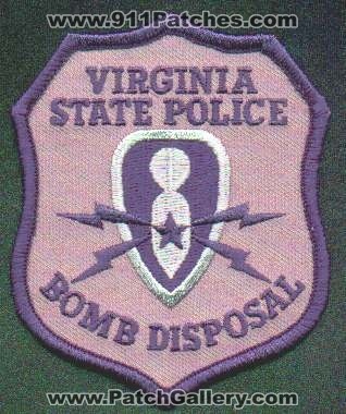 Virginia Police Patch Virginia State Police Bomb Disposal 