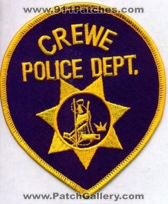 Crewe Police Dept
Thanks to EmblemAndPatchSales.com for this scan.
Keywords: virginia department
