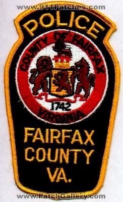 Fairfax County Police
Thanks to EmblemAndPatchSales.com for this scan.
Keywords: virginia