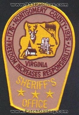 Montgomery County Sheriff's Office
Thanks to EmblemAndPatchSales.com for this scan.
Keywords: virginia sheriffs