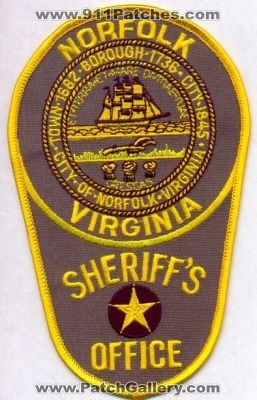 Norfolk Sheriff's Office
Thanks to EmblemAndPatchSales.com for this scan.
Keywords: virginia sheriffs city of