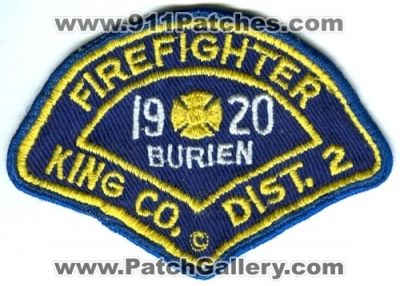 Burien Fire Department FireFighter King County District 2 (Washington)
Scan By: PatchGallery.com
Keywords: dept. co. dist. number no. #2